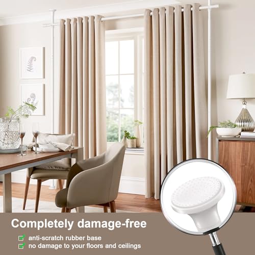 Black Metal Tension Curtain Rod Room Divider I56821