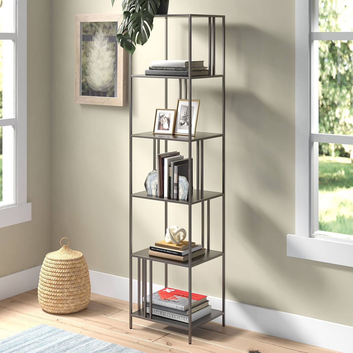 18 in. Gunmetal Gray Bookcase B51542