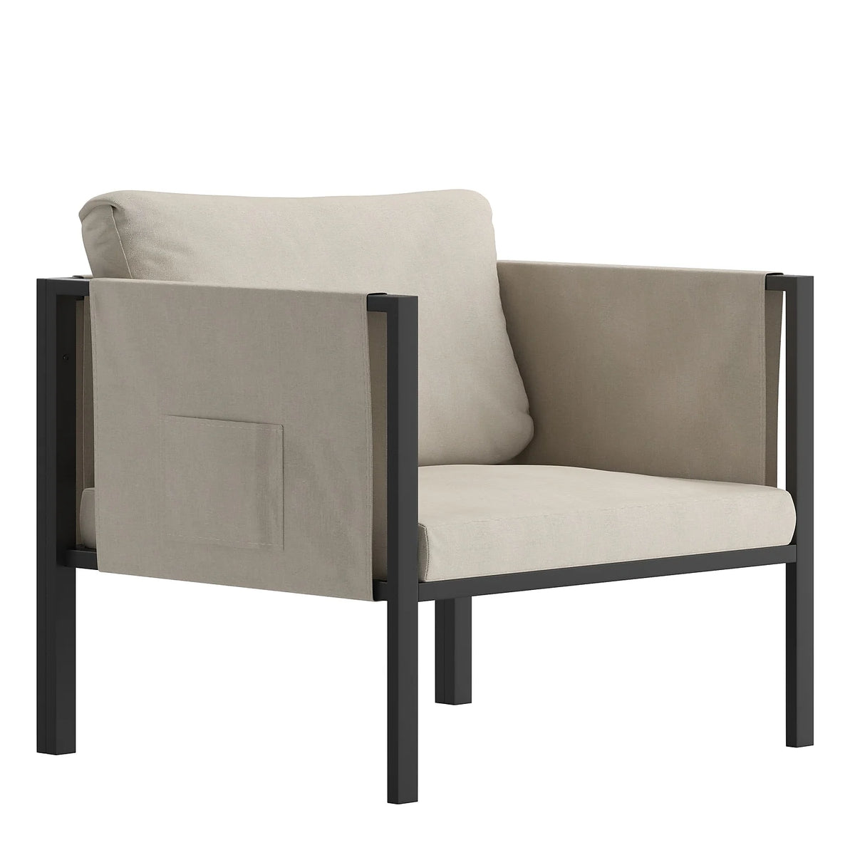 Light Gray Steel Patio Lounge Chair D1322