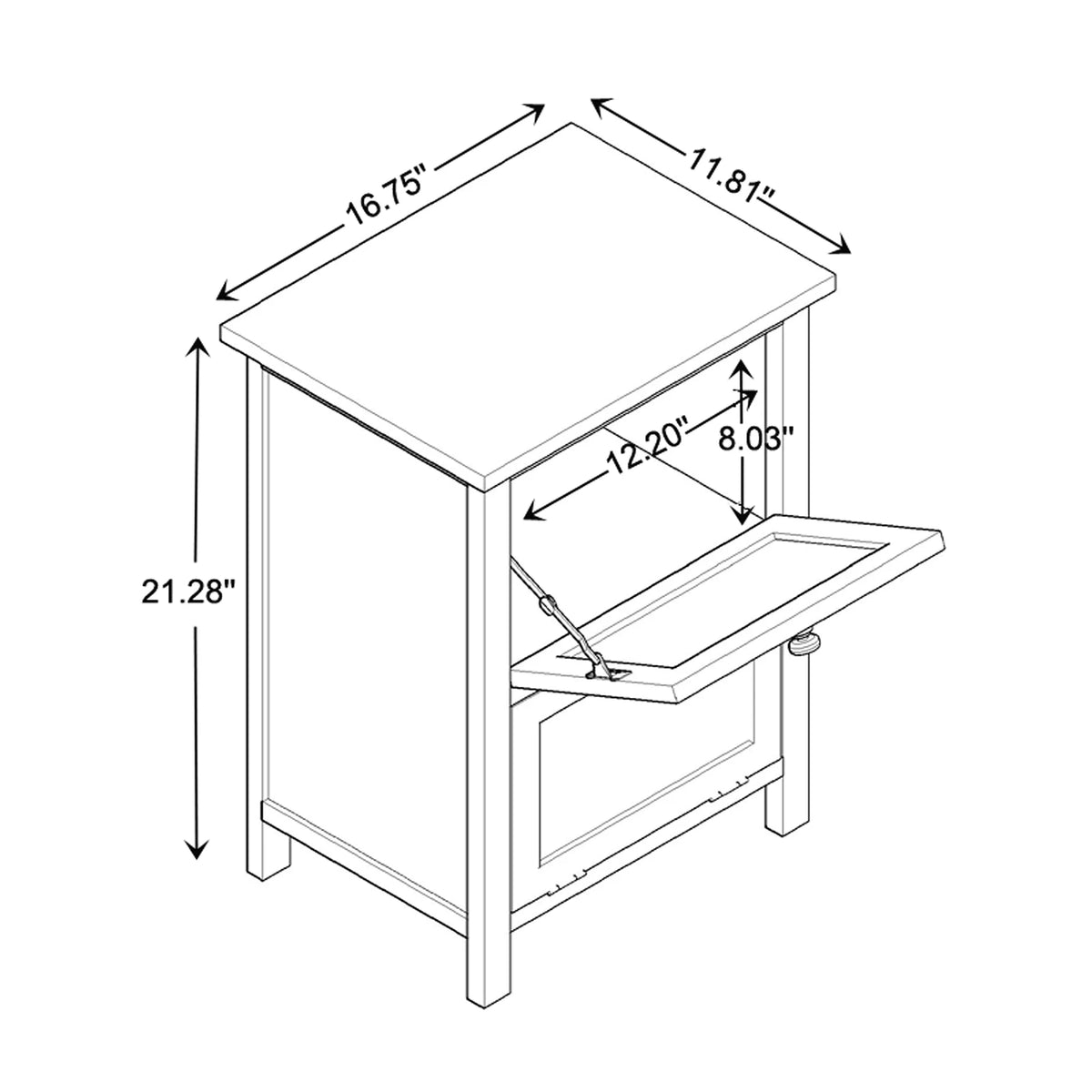 White Wood and Rattan 2-Door End Table C4618