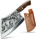 High Carbon Steel Full Tang Meat Cleaver with Solid Wooden Handle X941450