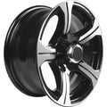 13 Inch Black Machined Aluminum Wheel with Center Hub Cap U6943