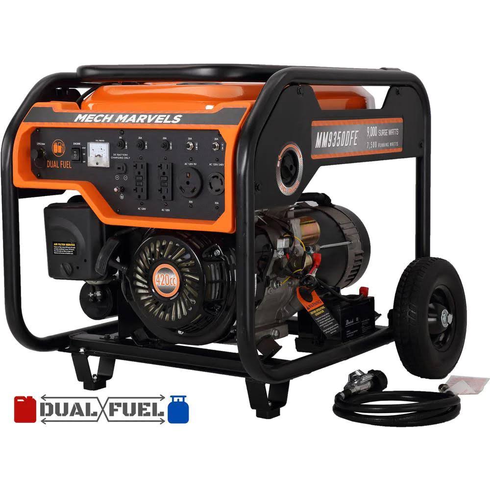 7,500-Watt Dual Fuel Portable Power Generator Y572628
