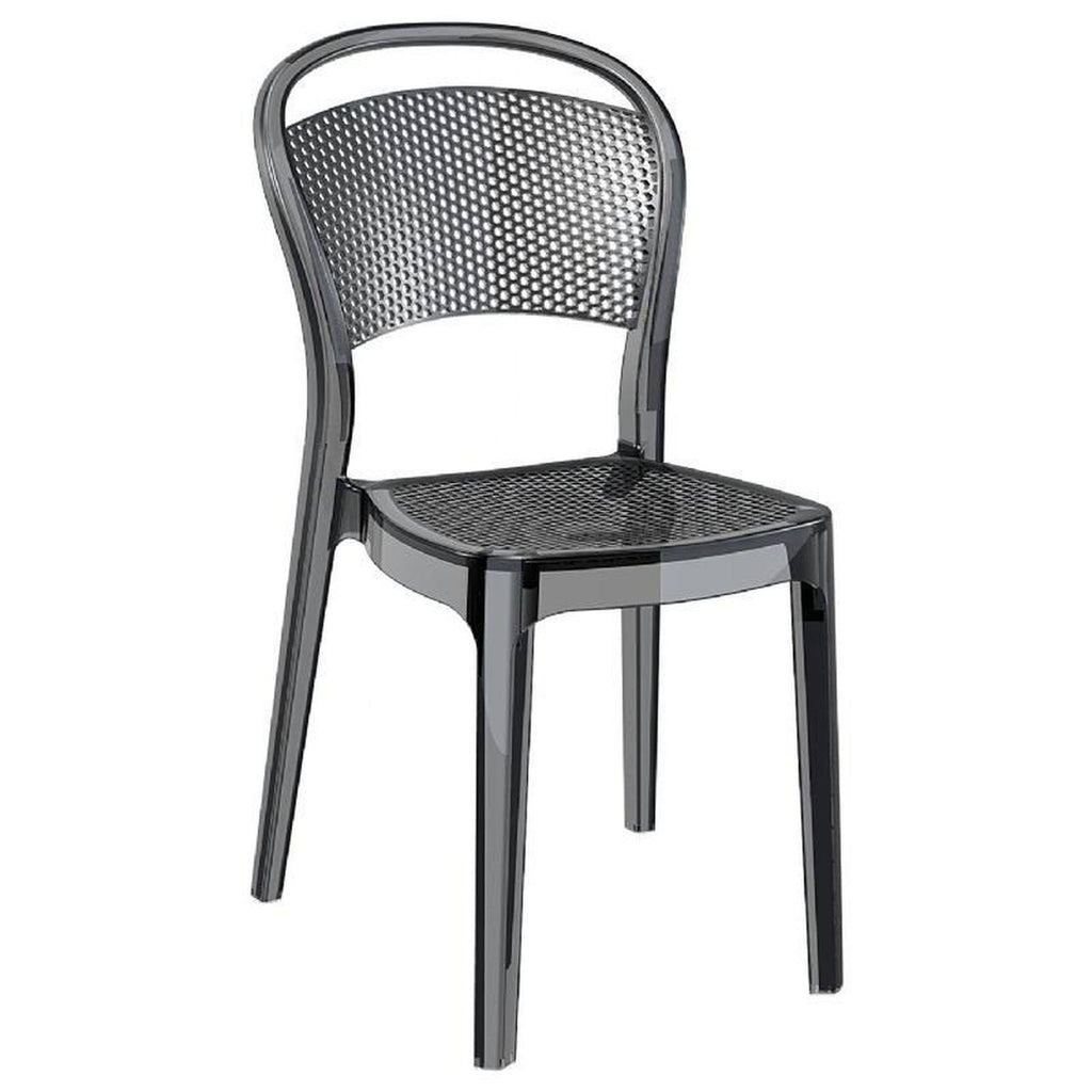 Polycarbonate Dining Chair Transparent Black Set of 2 T5383