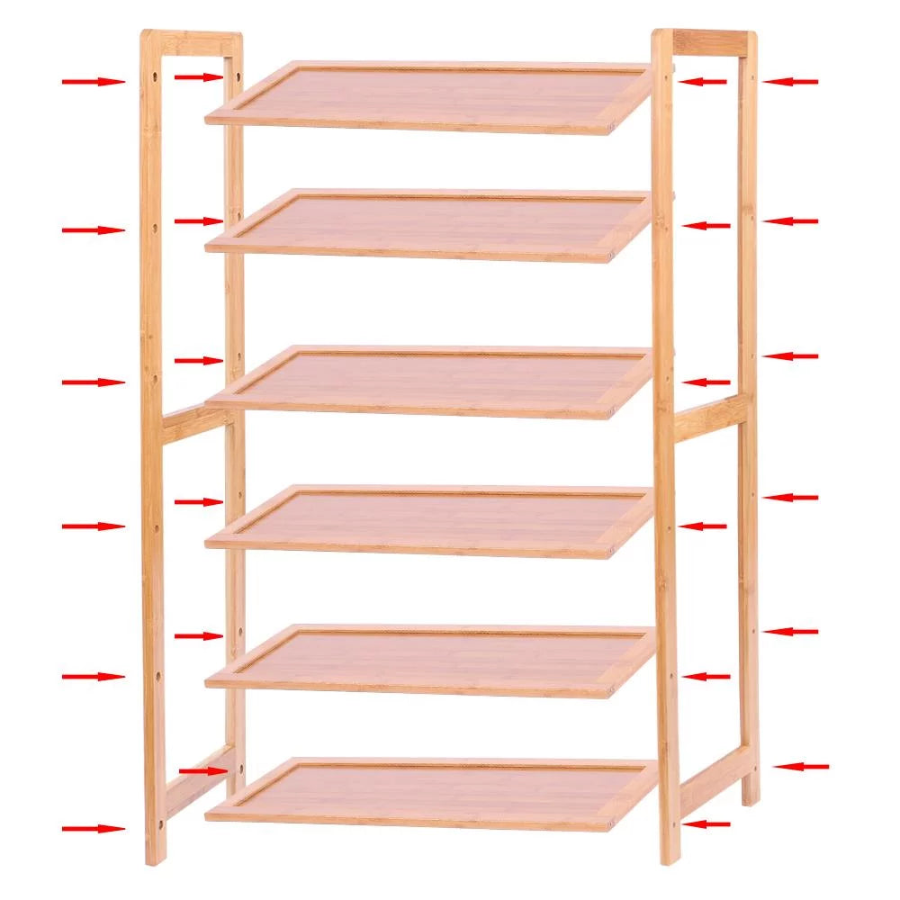 6-Tier Bamboo Wood Shoe Shelf W461903