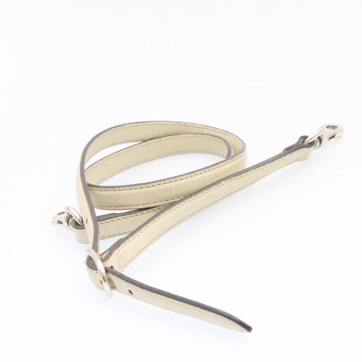 White Leather Bamboo Handbag T3136