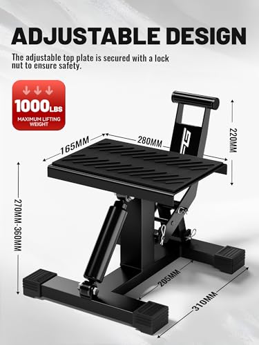 Motorcycle Dirt Bike Stand, 1000Lbs Capacity Height Adjustable Lift Jack - Black W656