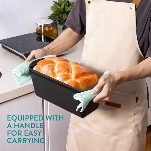 Black Cast Iron Bread Loaf Tin with Lid Y94664