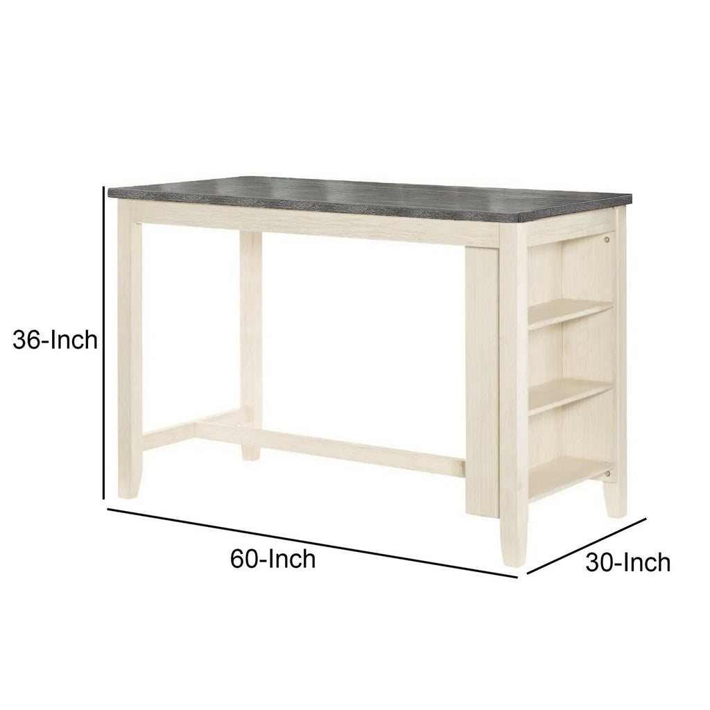60 Inch 2 Tone Wood Counter Height Table G811957
