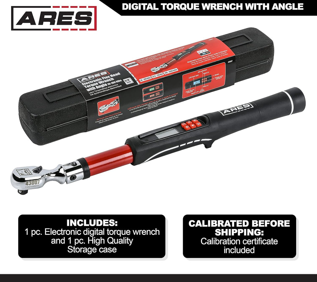 3/8-Inch Drive Flex Head Electronic Digital Torque and Torque Angle Wrench P61889