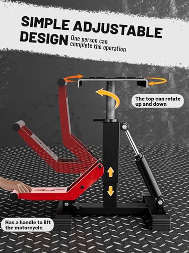 Motorcycle Dirt Bike Stand, 1000Lbs Capacity Height Adjustable Lift Jack - Black W656