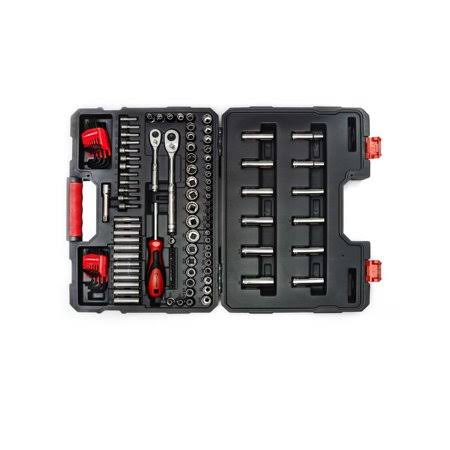121 Pieces 1/4in & 3/8in Drive SAE/Metric Mechanics Tool Set N925