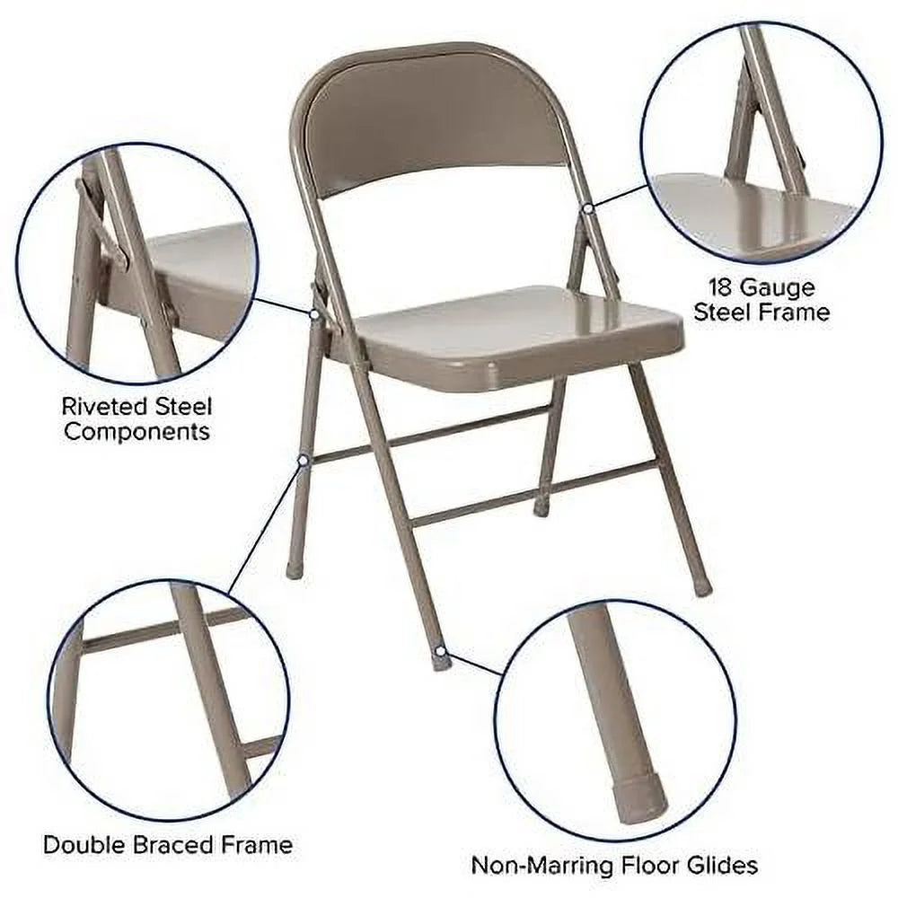 10 Pack Gray Metal Folding Chair W828
