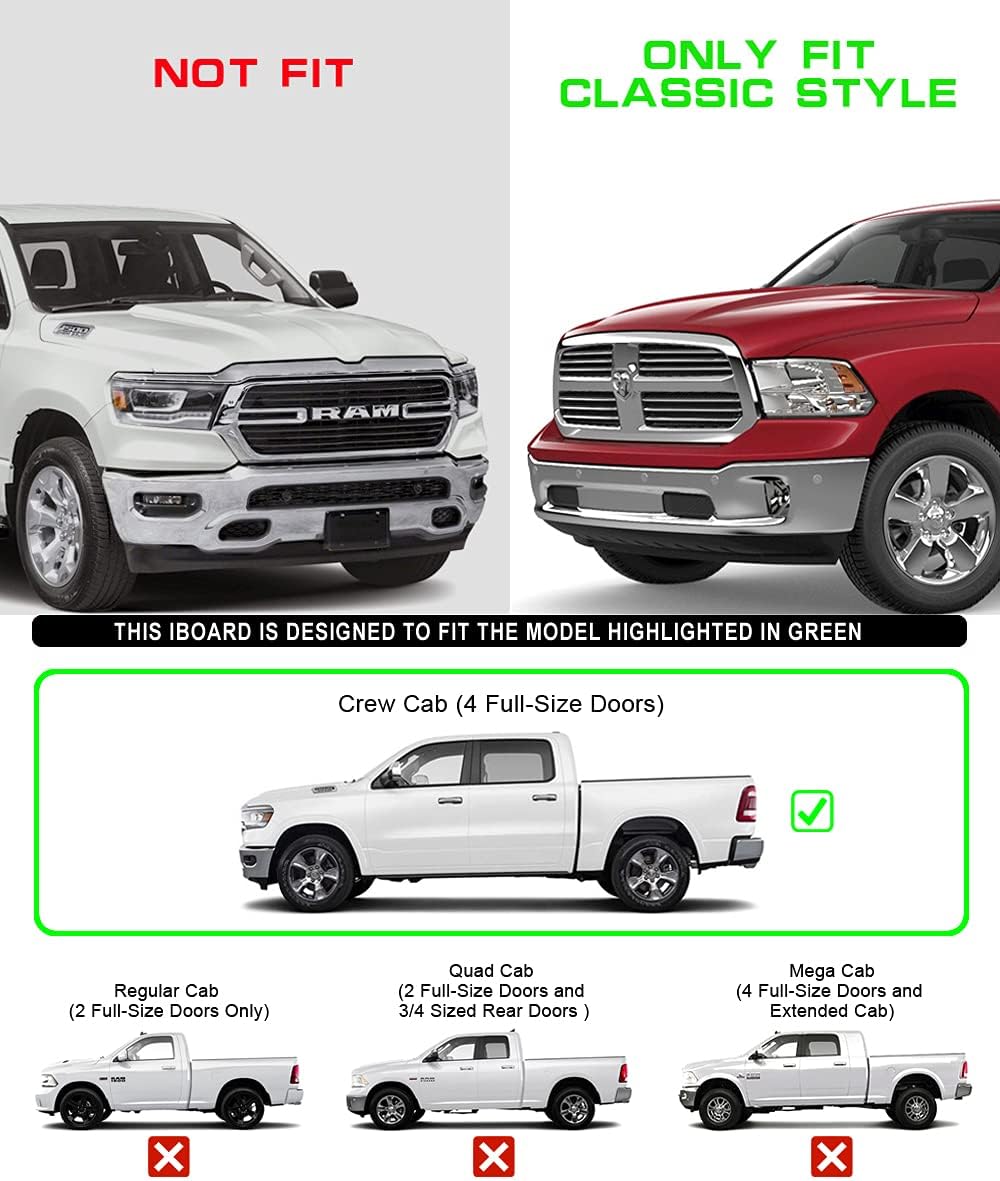 5in Running Boards for Dodge Ram Crew Cab K379514