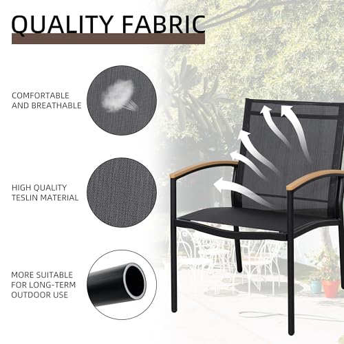 3 Pieces Textilene Fabric Patio Bistro Set with Table T123