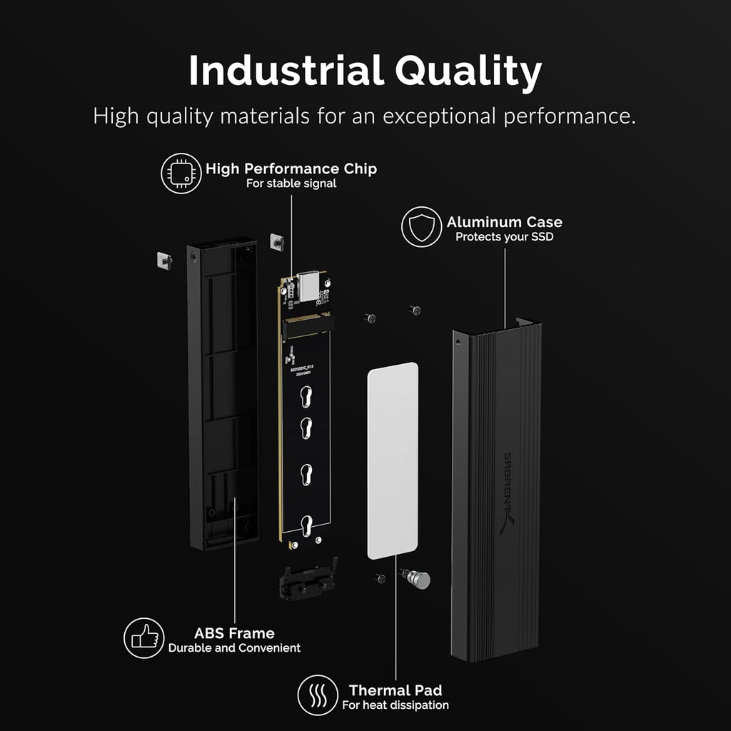 USB 3.2 10Gbps Type C Tool Free Enclosure for M.2 PCIe NVMe and SATA SSDs U39787
