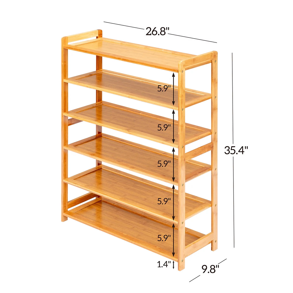 6-Tier Bamboo Wood Shoe Shelf W461903