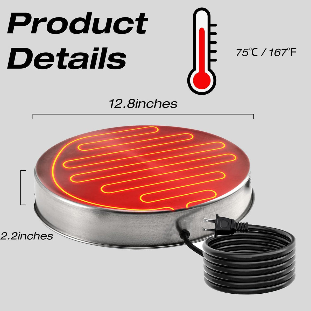 Chicken Water Heater Base Stainless Steel Heater D87619