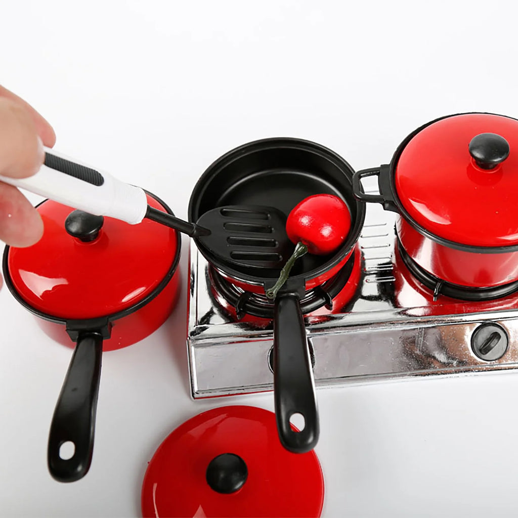 13 Pcs Kids Kitchen Toy Cookware Set with Play Food A520585