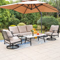 Beige 5-Seat Outdoor Patio Conversation Sofa Set Q58280