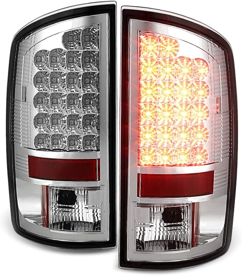 Chrome LED Tail Lights Brake Lamps Set Left+Right E93859