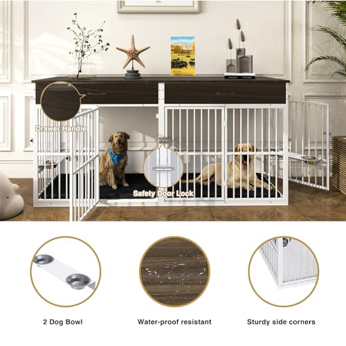 Brown Wooden Dog Crate Furniture H166