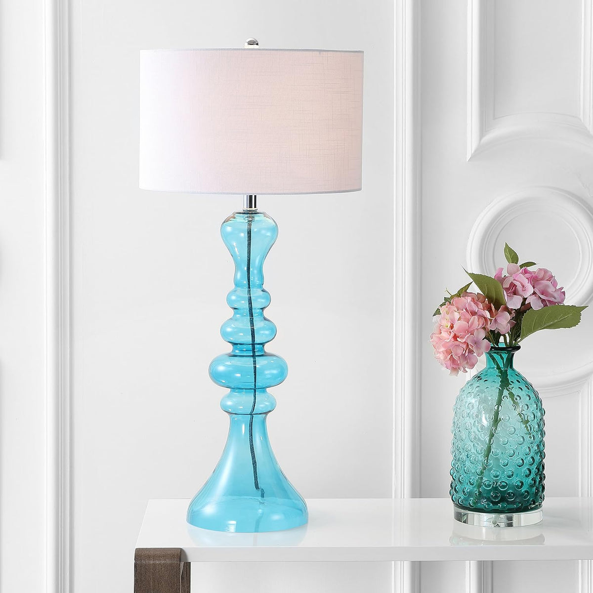 Cobalt Curved Glass LED Table Lamp X2849