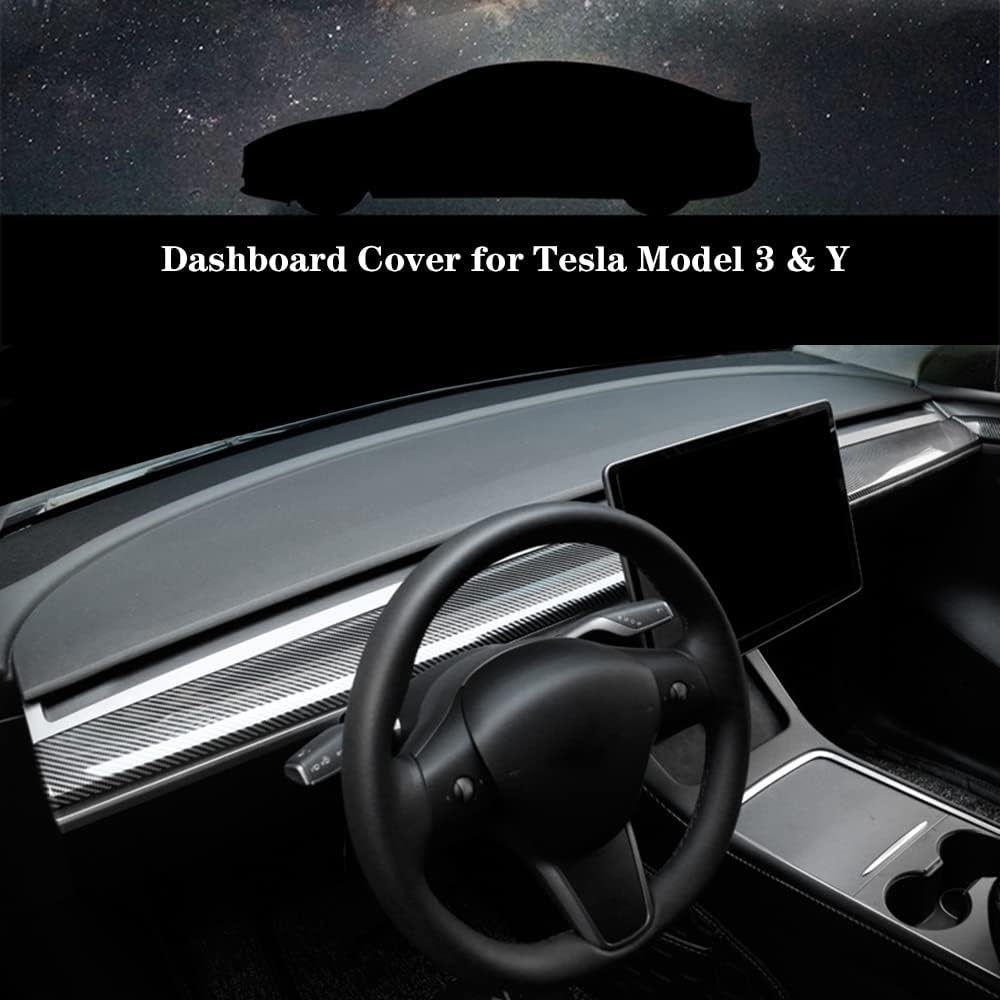Dashboard Cover ABS Plastic Imitation Carbon Fiber Pack of 2 O5739