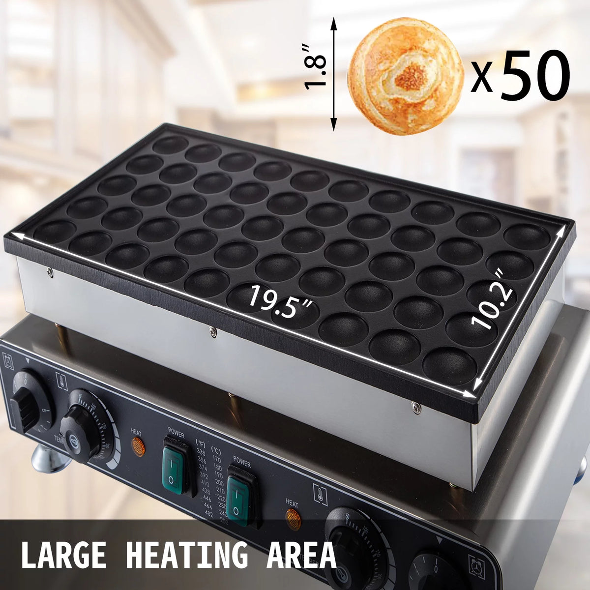 110V 1700W Nonstick Mini Dutch Pancake Maker N900864