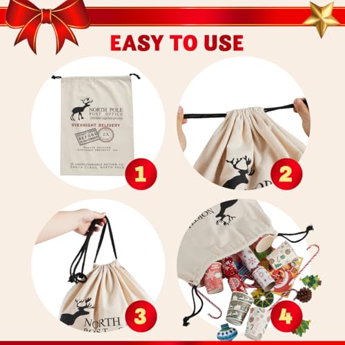 3 PCS Christmas Canvas Gift Bag E9971
