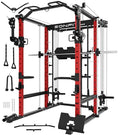 Smith Machine with Vertical Leg Press Power Cage Squat Rack with LAT-Pull Down Cable Crossover Rotating Arms System Home Gym Equipment H4984