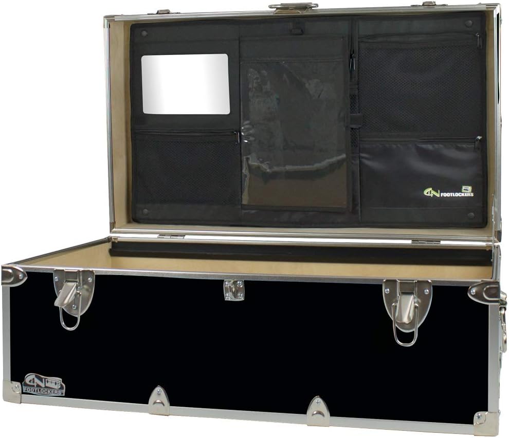 Camping Storage Chest with Lid Stay 32 x 18 x 13.5 Inches Red Q7152