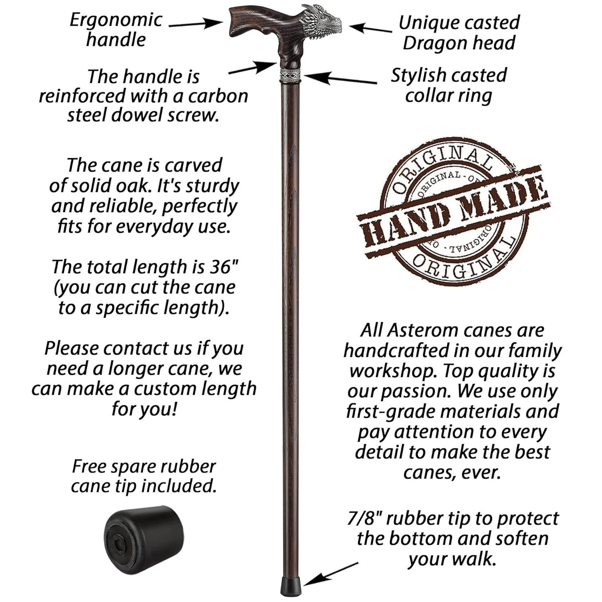 Handmade Wooden Walking Cane J650088