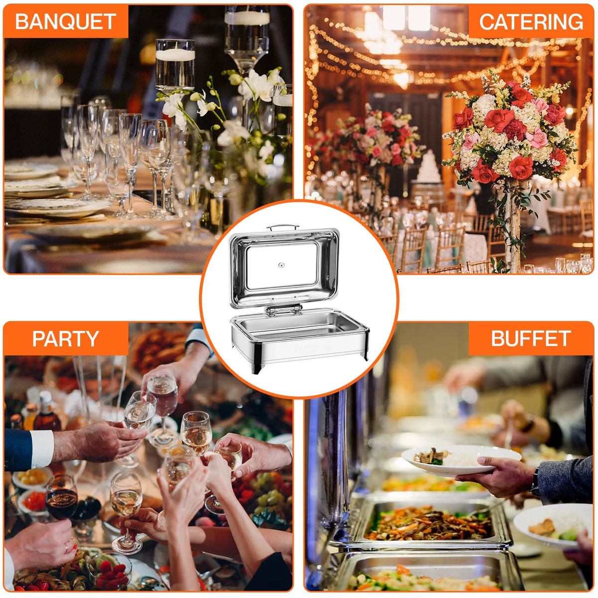 Electric Buffet Server Food Warmer with Glass Window O30492