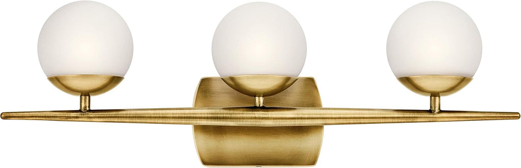 3 Light Halogen Vanity Light with Satin Etched Cased Opal Glass Chrome X366308
