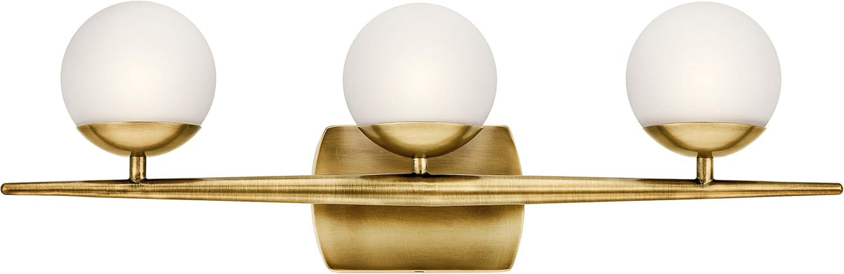 3 Light Halogen Vanity Light with Satin Etched Cased Opal Glass Chrome X366308