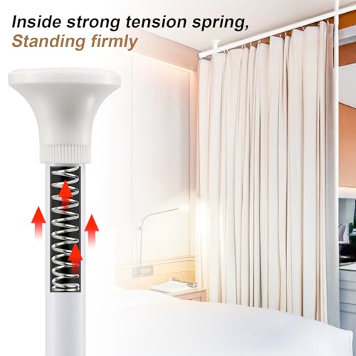Black Metal Tension Curtain Rod Room Divider I56821