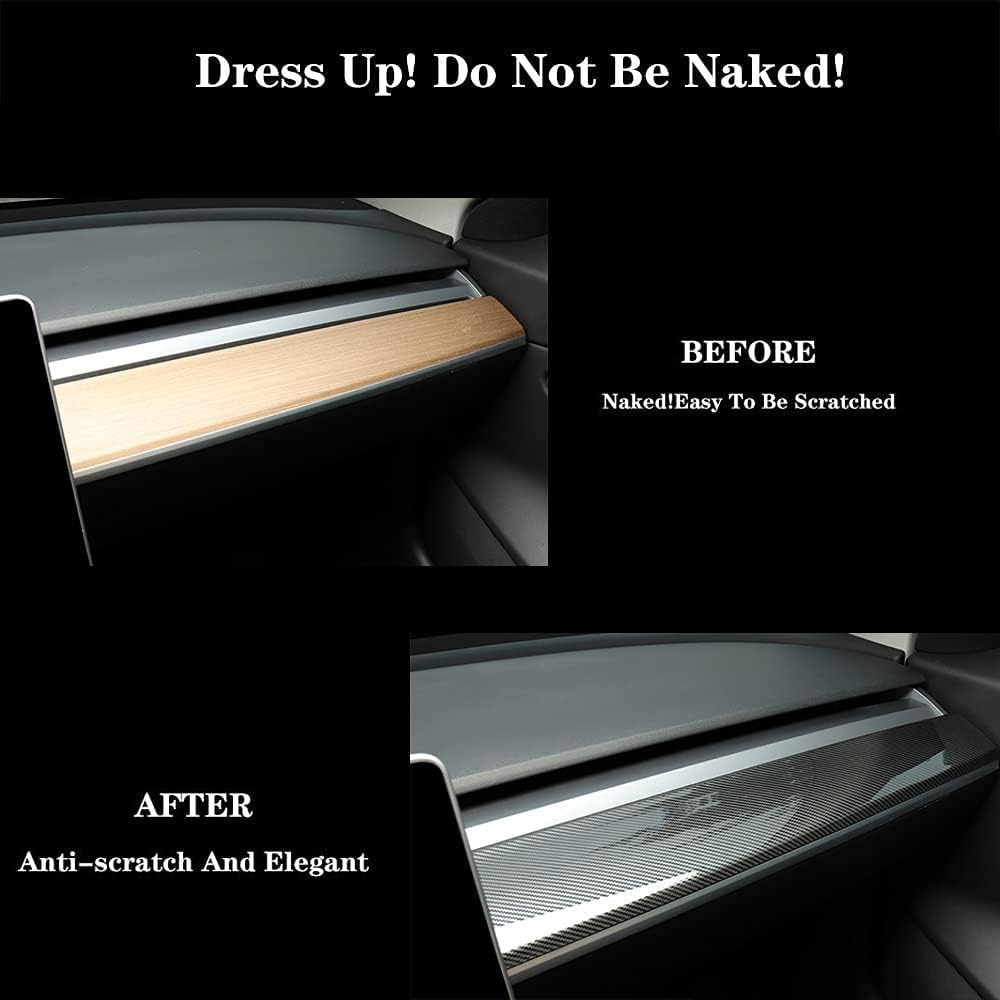 Dashboard Cover ABS Plastic Imitation Carbon Fiber Pack of 2 O5739