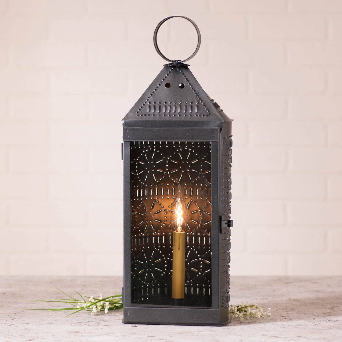 22 inch Glass Front Electric Candle Lantern L697815