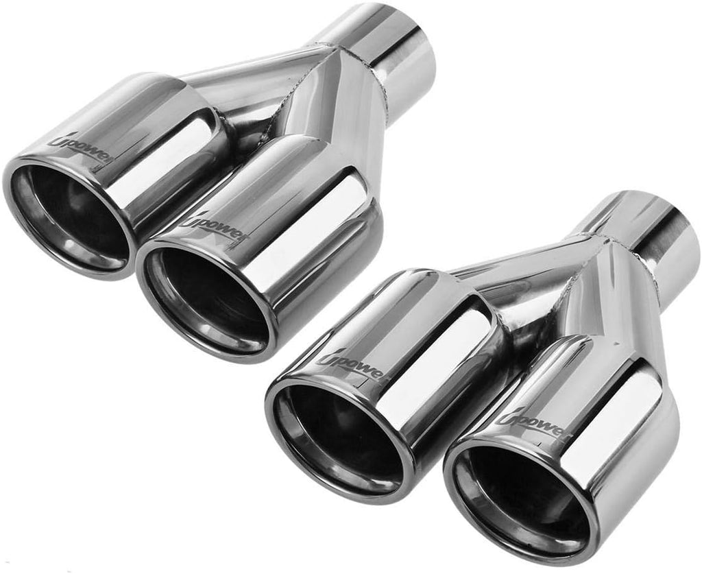 2PCS 2.25 Inlet 3 Outlet 304 Stainless Steel Exhaust Tailpipe Tips K2976