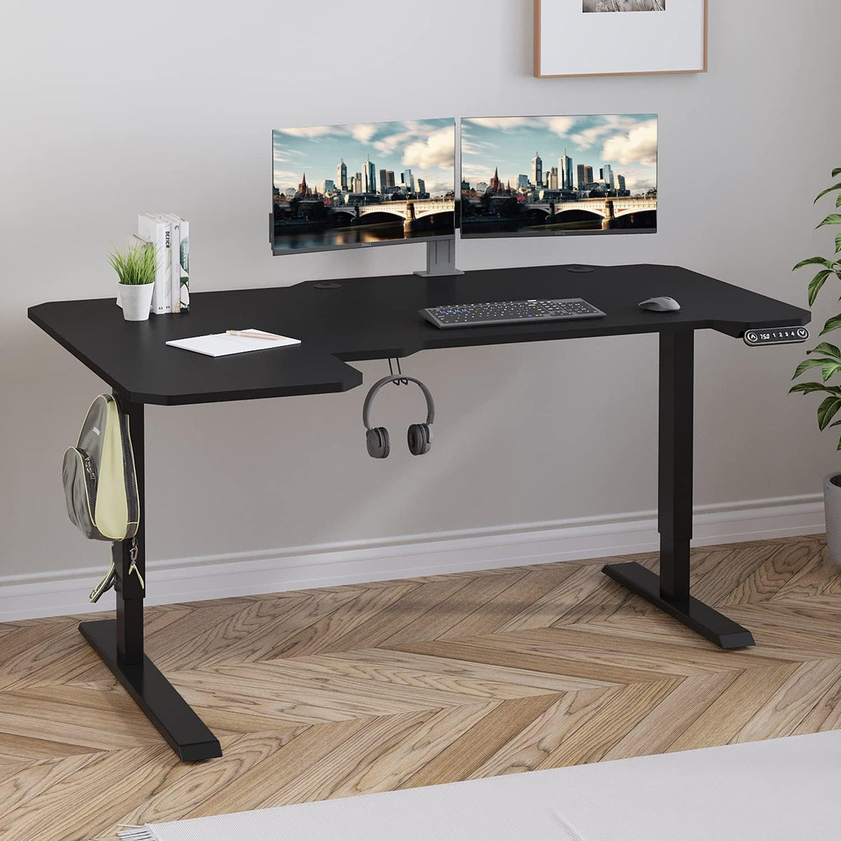 Rustic Brown Electric Standing Desk 48 x 24 Inches D144884