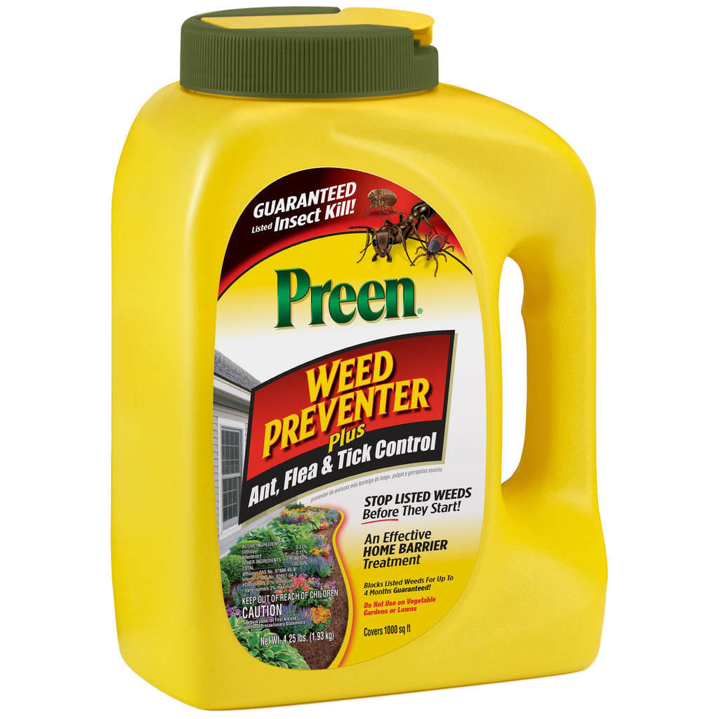 Preen Weed Preventer Plus Ant, Flea & Tick Control - 4.25 lb. Bottle - Covers 1,000 Sq. ft. T7780