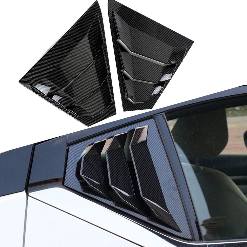 Racing Style Rear Side Window Louvers Air Vent Scoop Cover Blinds Carbon Fiber Black E656666