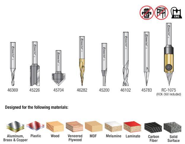 8-Pc CNC Router Bit Collection Q12646