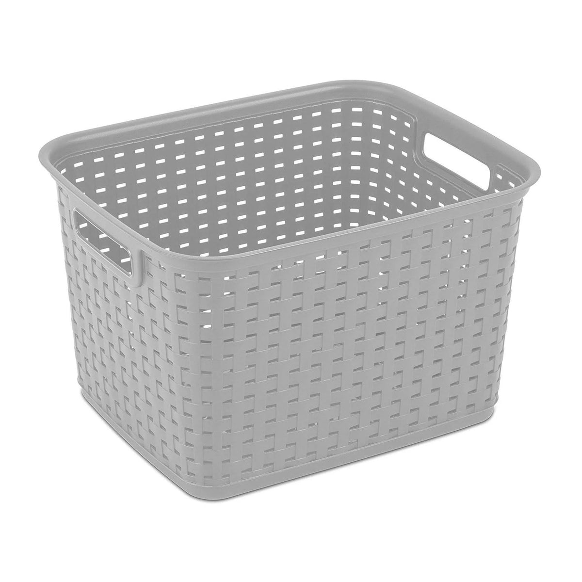 Tall Wicker Weave Plastic Laundry Hamper, 6 Pack T522