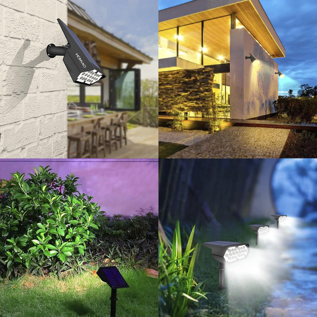 2 Pack IP65 Waterproof Solar Spot Lights Y722465