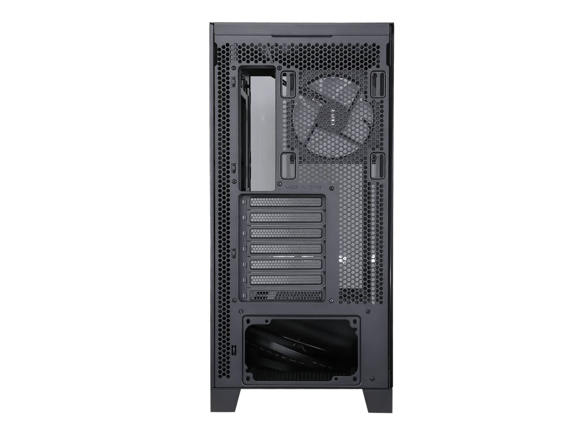 Black Dual USB3.0 and Type C Tempered Glass ATX Mid Tower Gaming Computer Case with 4 x 120mm ARGB Fans A11403