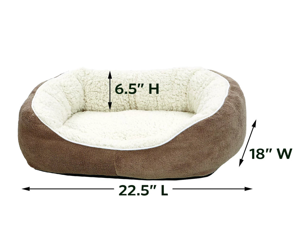 Ultra-Soft Fleece Dog & Cat Bed, Small, Brown O71593