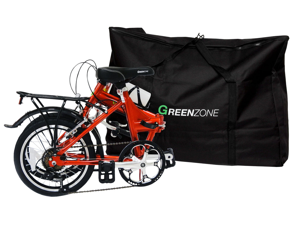 Red 20" Folding Bike with Alloy Frame and Carrying Bag L9746