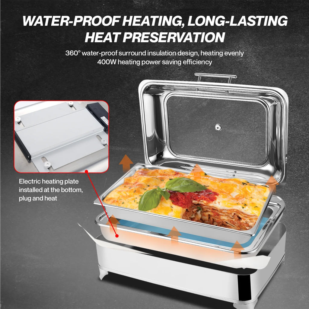 Electric Buffet Server Food Warmer with Glass Window O30492